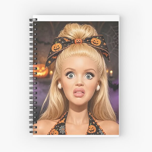Item preview, Shocked Blonde Doll Pumpkin Bow Funny Halloween Meme designed and sold by Devilians92.