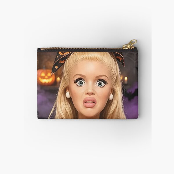 Item preview, Shocked Blonde Doll Pumpkin Bow Funny Halloween Meme designed and sold by Devilians92.