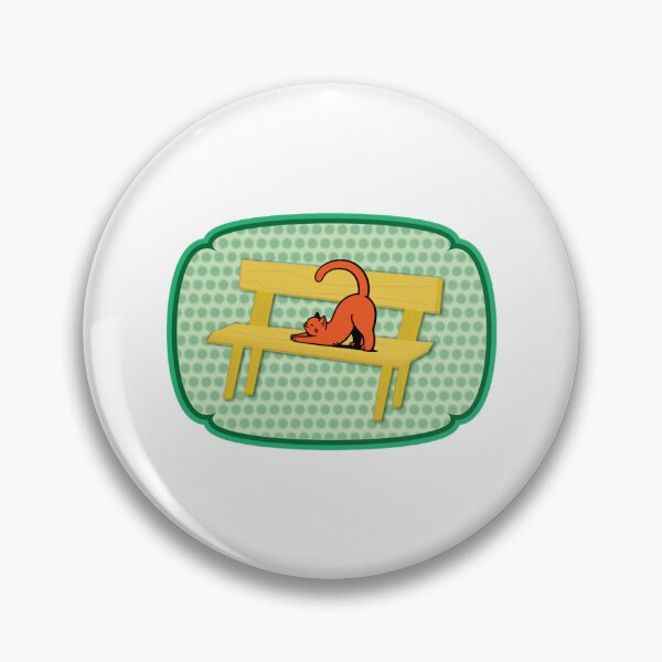 Item preview, Lazy Cat Cute Orange Tabby Park Bench Doodle designed and sold by ranzishopp.