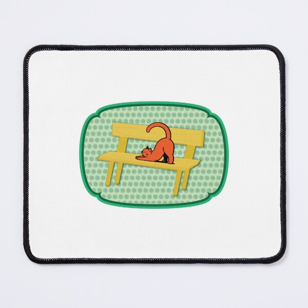 Item preview, Lazy Cat Cute Orange Tabby Park Bench Doodle designed and sold by ranzishopp.