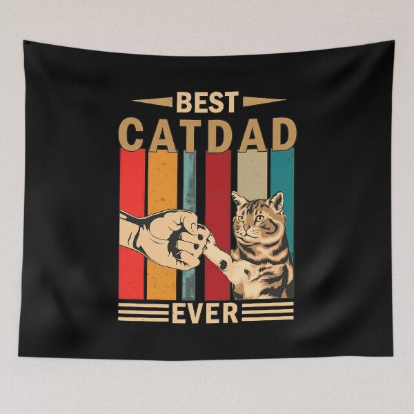 Item preview, Best Catdad Ever Fist Bump Retro Stripe Design designed and sold by GiaoCalonas.