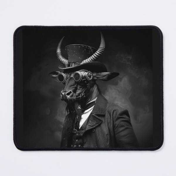 Item preview, Steampunk Goat Gentleman Victorian Horned Animal in Top Hat designed and sold by inkoutninja.