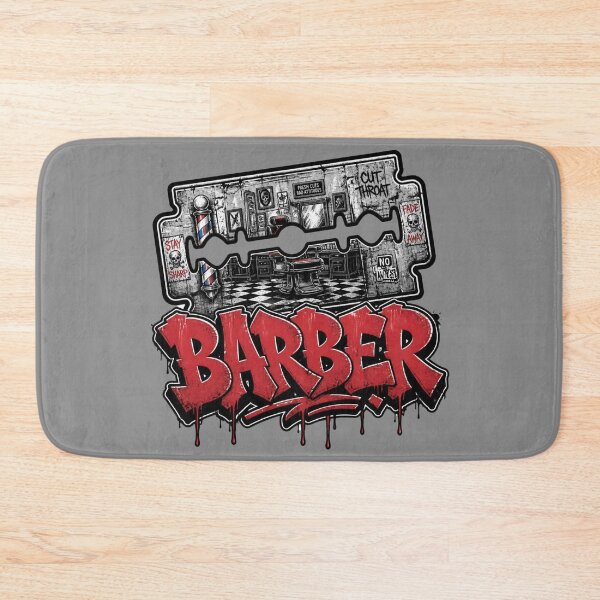 Item preview, Razor Blade Barbershop Scene Red Graffiti Streetwear Art designed and sold by Barber MD Culture.