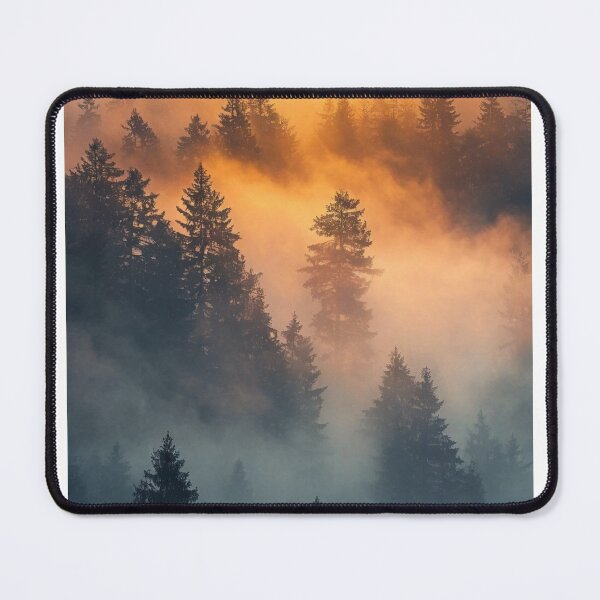 Item preview, Golden Misty Forest Sunrise – Atmospheric Mountain Landscape Photography designed and sold by StyleForge Apparel.
