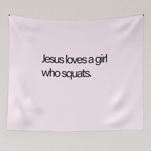 Item preview, Jesus Loves A Girl Who Squats | Christian Gym Girl designed and sold by Creations by lyne.