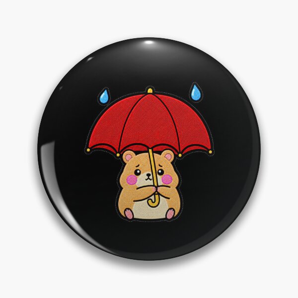 Item preview, Funny Hamster Too Small for Umbrella Kawaii Embroidery Patch designed and sold by ColorSplash123.
