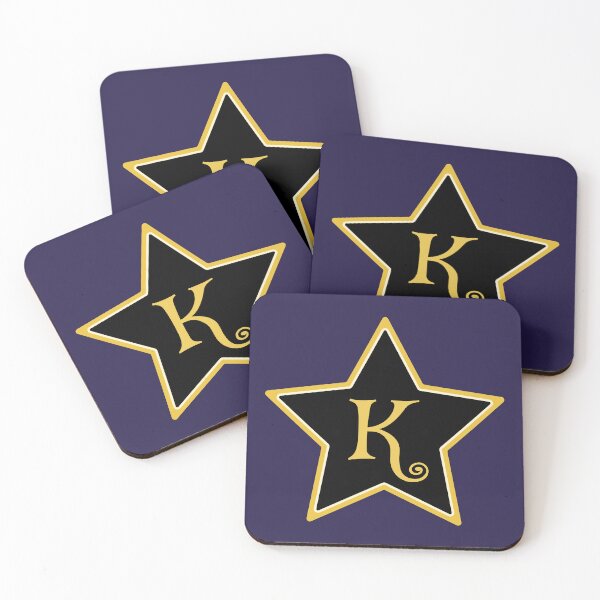 Artikelvorschau, Sternmonogramm K Gold Schwarz entworfen und verkauft von Jeallan Designs.