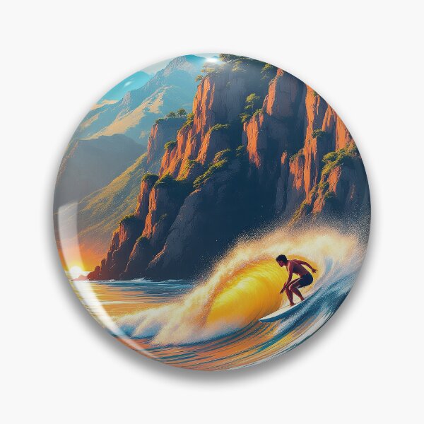 Item preview, Basque Coast Surfer at Sunset — Vibrant Coastal Poster Art designed and sold by DONOSTIADESIGN.