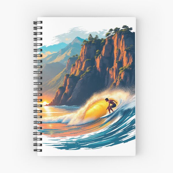 Item preview, Basque Coast Surfer at Sunset — Vibrant Coastal Poster Art designed and sold by DONOSTIADESIGN.