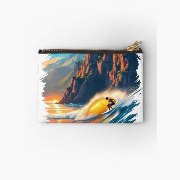 Item preview, Basque Coast Surfer at Sunset — Vibrant Coastal Poster Art designed and sold by DONOSTIADESIGN.