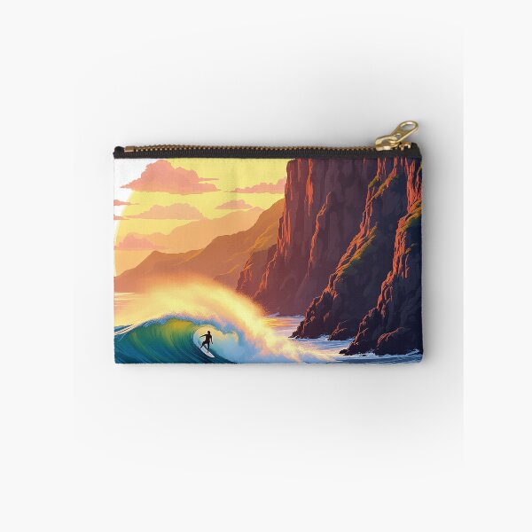 Item preview, Basque Coast Surfer at Golden Hour — Vintage Travel Poster Art designed and sold by DONOSTIADESIGN.