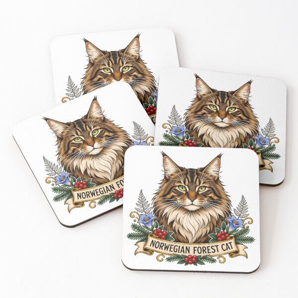 Item preview, Norwegian Forest Cat Vintage Tattoo Art designed and sold by Old's Cool Cat Studio.