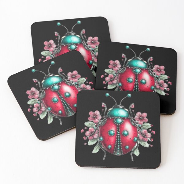 Item preview, Colorful Ladybug with Flowers designed and sold by hrendika.