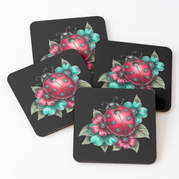 Item preview, Ladybug on Colorful Flowers designed and sold by hrendika.