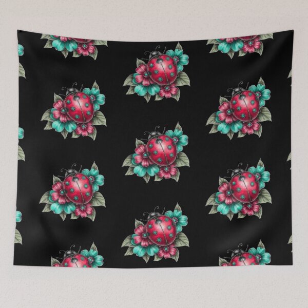 Item preview, Ladybug on Colorful Flowers designed and sold by hrendika.