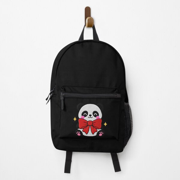 Item preview, Funny Panda Wearing Giant Red Bow Kawaii Embroidery Patch designed and sold by ColorSplash123.