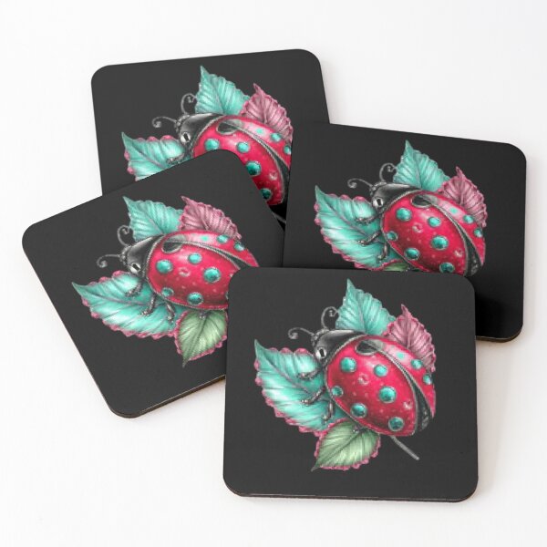 Item preview, Colorful Ladybug on Leaves designed and sold by hrendika.