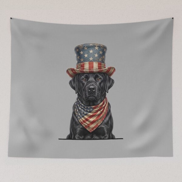 Item preview, American Flag Patriotic Black Lab 4th of July designed and sold by ArleneRowe.