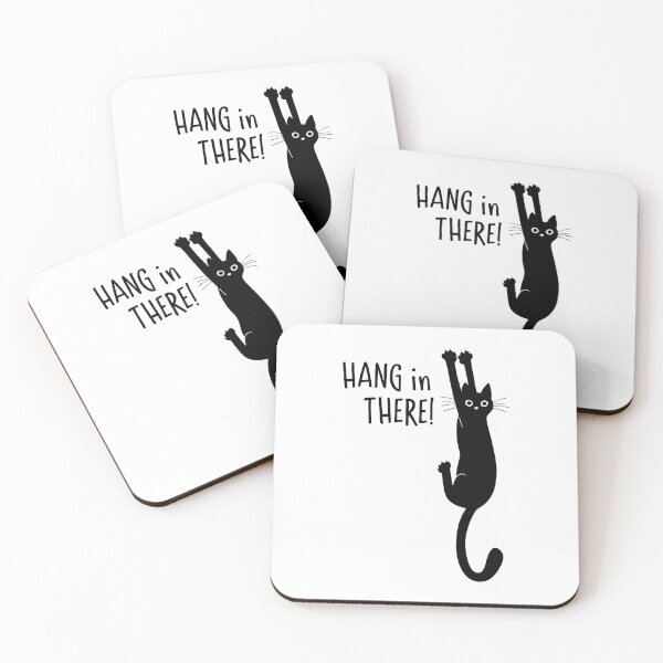 Item preview, Funny Black Cat Hang In There Motivational Quote designed and sold by GiaoCalonas.