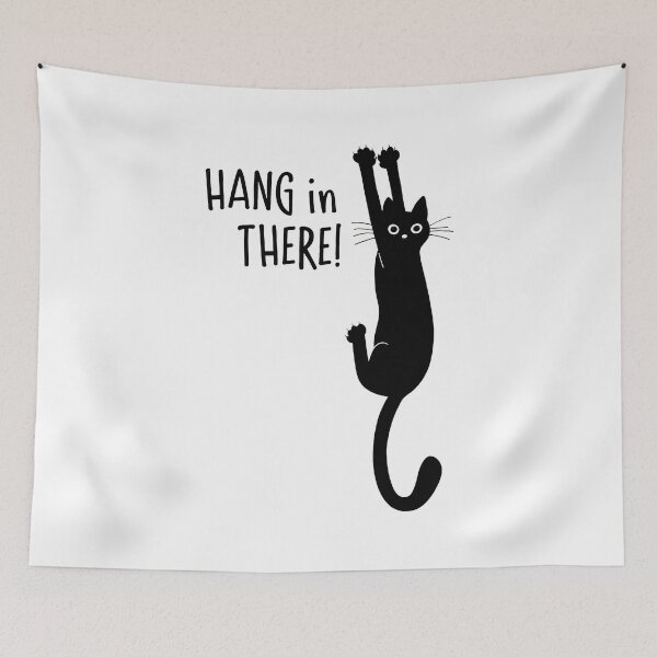 Item preview, Funny Black Cat Hang In There Motivational Quote designed and sold by GiaoCalonas.