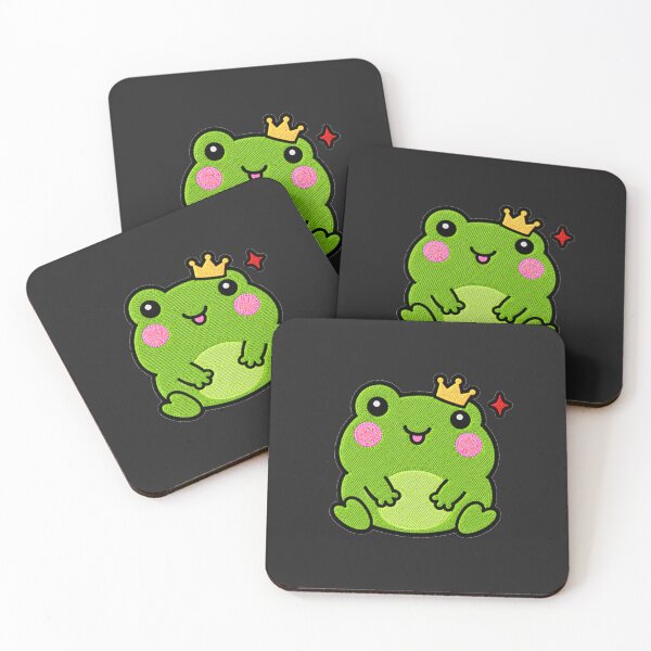 Item preview, Funny Frog Wearing Tiny Crown Kawaii Embroidery Patch designed and sold by ColorSplash123.