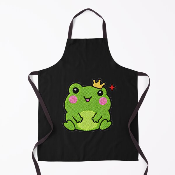 Item preview, Funny Frog Wearing Tiny Crown Kawaii Embroidery Patch designed and sold by ColorSplash123.