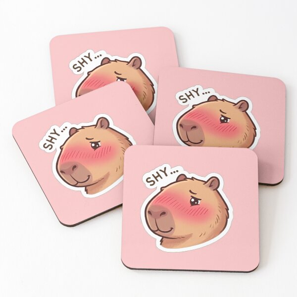 Item preview, Capibara cute shy emontional with SHY word  designed and sold by Ban Nang Root.