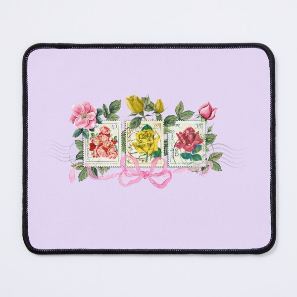 Item preview, Vintage GDR rose stamp collage designed and sold by LLSwiss.