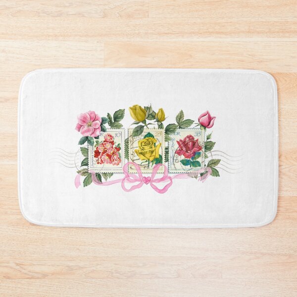 Item preview, Vintage GDR rose stamp collage designed and sold by LLSwiss.