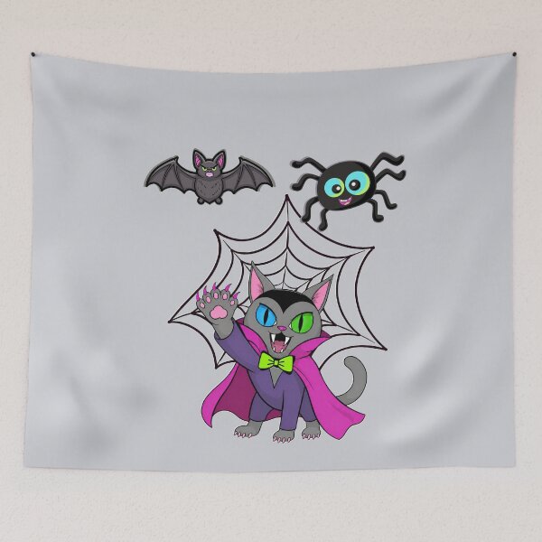 Item preview, Vampire Cat and Spooky Friends Halloween designed and sold by Aimetoi.