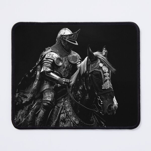 Item preview, Gothic Knight on Horse Medieval Dark Fantasy Warrior Art designed and sold by inkoutninja.