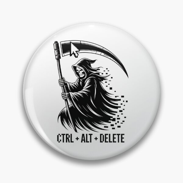 Item preview, Cyber Grim Reaper Ctrl Alt Delete Dark Art designed and sold by nova-bloom.