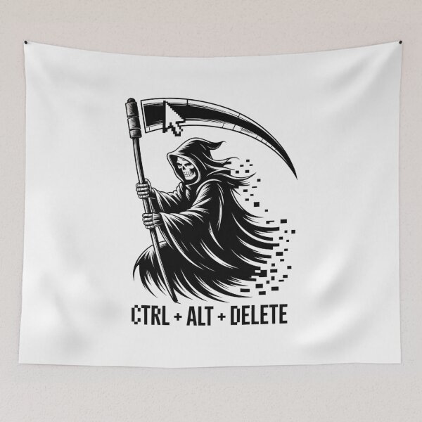 Item preview, Cyber Grim Reaper Ctrl Alt Delete Dark Art designed and sold by nova-bloom.