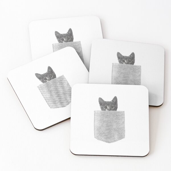Item preview, Vintage Halftone Peeking Pocket Cat - Dark Grunge Aesthetic designed and sold by Shopeon Designs.