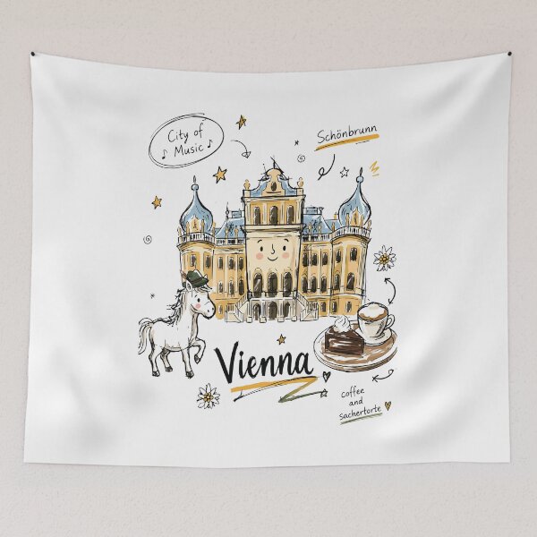 Item preview, Cute Schonbrunn Palace Vienna Doodle Art v2 designed and sold by RamyGallery.
