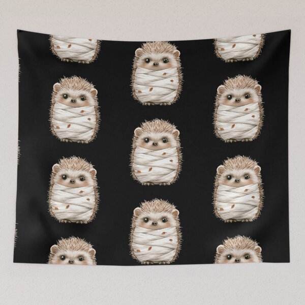 Item preview, Adorable Hedgehog Wrapped in Leaves designed and sold by hrendika.