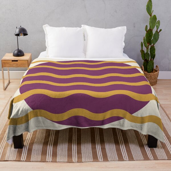 Item preview, Retro Wavy Pattern Plum Berry & Mustard Gold Groovy Abstract Design designed and sold by nineFlorals.