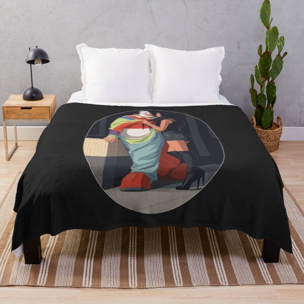 Item preview, Clown Couple in Love – Romantic Urban Night Pop Art designed and sold by KungPowUnicorn.