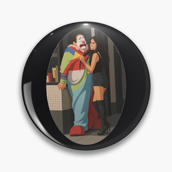 Item preview, Angry Girlfriend Yelling at Scared Clown – Comedy Couple Pop Art designed and sold by KungPowUnicorn.
