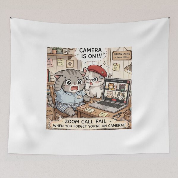 Item preview, Zoom Call Fail Cats - Camera Is On Funny WFH Work From Home Cats - Zoom Meeting Fail Kawaii designed and sold by MAISON SYLVIE.