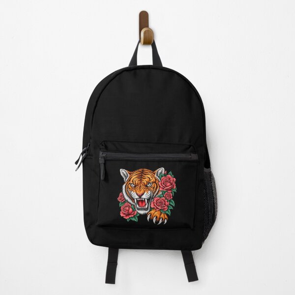 Item preview, Fierce Tiger Rose Tattoo – Roaring Tiger Floral Streetwear Design designed and sold by Harsha Pinjani.