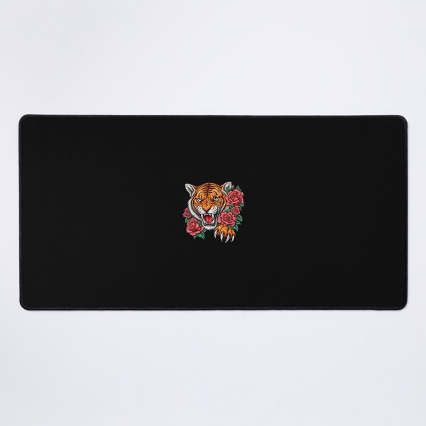 Item preview, Fierce Tiger Rose Tattoo – Roaring Tiger Floral Streetwear Design designed and sold by Harsha Pinjani.
