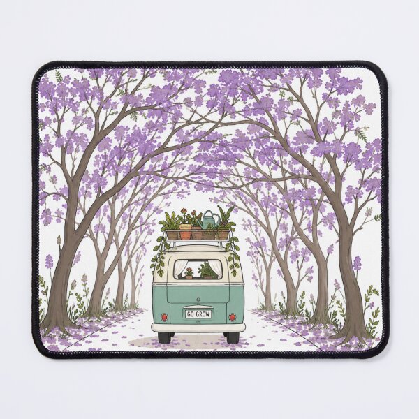 Item preview, Jacaranda Season Australia Go Grow Van Spring Travel Brisbane Sydney designed and sold by Yellowriversss.