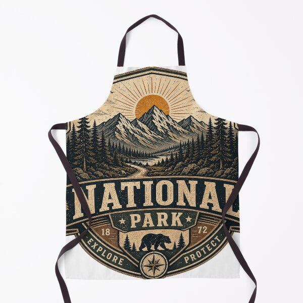 Item preview, National Park Mountain Wilderness Vintage Outdoor Adventure Design designed and sold by RobertArt08.