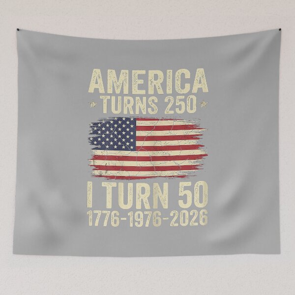 Item preview, America Turns 250 I Turn 50 Patriotic 50th Birthday designed and sold by ArleneRowe.