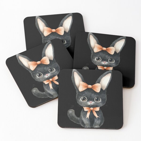 Item preview, Cute Black Kitten with Bow designed and sold by hrendika.