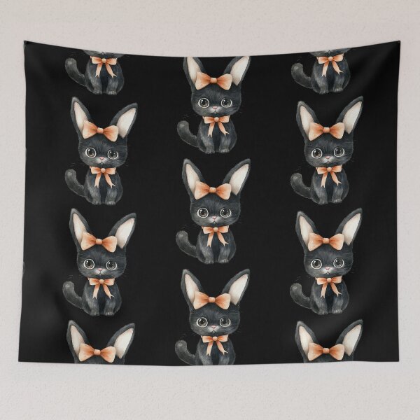 Item preview, Cute Black Kitten with Bow designed and sold by hrendika.