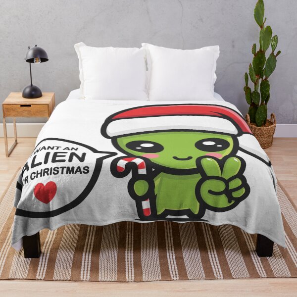 Item preview, Cute Alien Santa - I Want An Alien For Christmas Funny Holiday designed and sold by artworkathome.