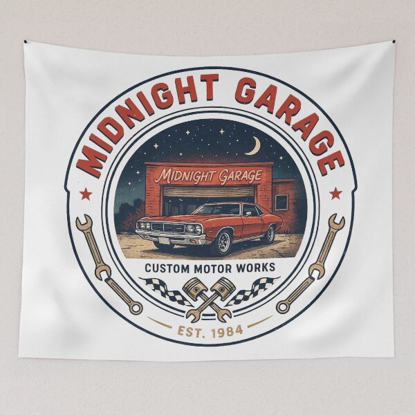 Item preview, Midnight Garage Vintage Muscle Car Retro Racing designed and sold by Thompika.