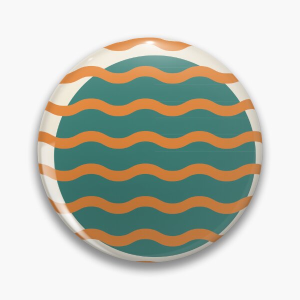 Item preview, Retro Wavy Pattern Vintage Teal & Burnt Honey Groovy Abstract Design designed and sold by nineFlorals.